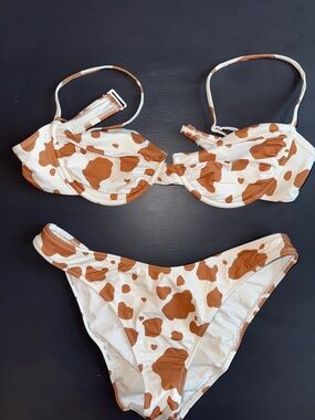 LA hearts cow print swimsuit